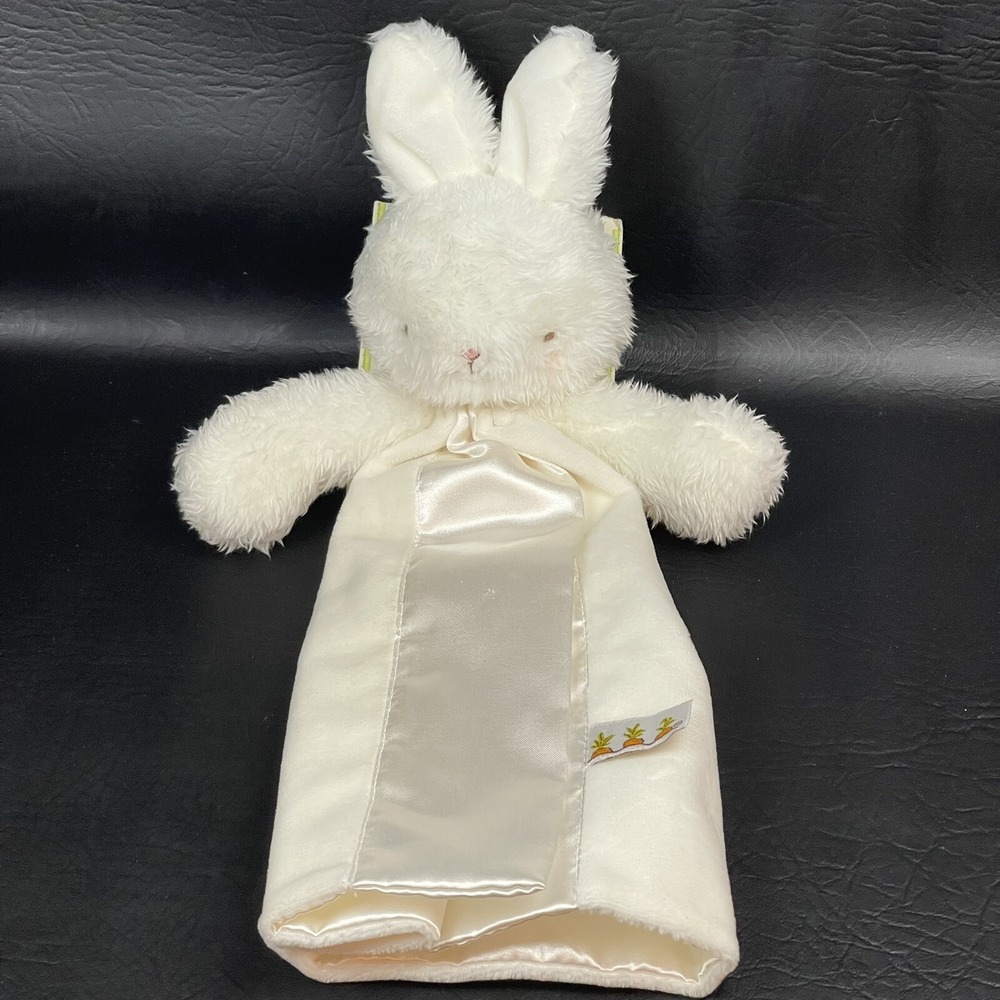 NWT Bunnies by the Bay Bye Bye Buddy White Satin Edge Lovey Security Blanket New